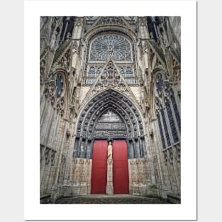 Notre Dame de Rouen red door Posters and Art
